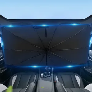 Titanium Perak Pelindung Jendela Mobil Kerai Payung Kaca Depan Naungan Matahari Payung Mobil Penutup Kaca Depan UV