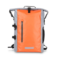 Sac à dos étanche flottant résistant à l'usure en gros, sac à dos personnalisé en PVC, grande capacité de 25 L, sac à dos étanche à enroulement