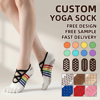Chaussettes de danse, fitness et Pilates en coton léger, antidérapantes, sans orteils, extensibles et souples, vente en gros