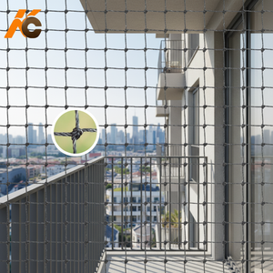 Red de Seguridad <span class=keywords><strong>para</strong></span> <span class=keywords><strong>Gatos</strong></span> de Alta Resistencia <span class=keywords><strong>para</strong></span> <span class=keywords><strong>Balcón</strong></span> y Ventana, <span class=keywords><strong>Malla</strong></span> de Nailon de 3x8m con Alambre de Acero, Negro/Beige - Product Image 1