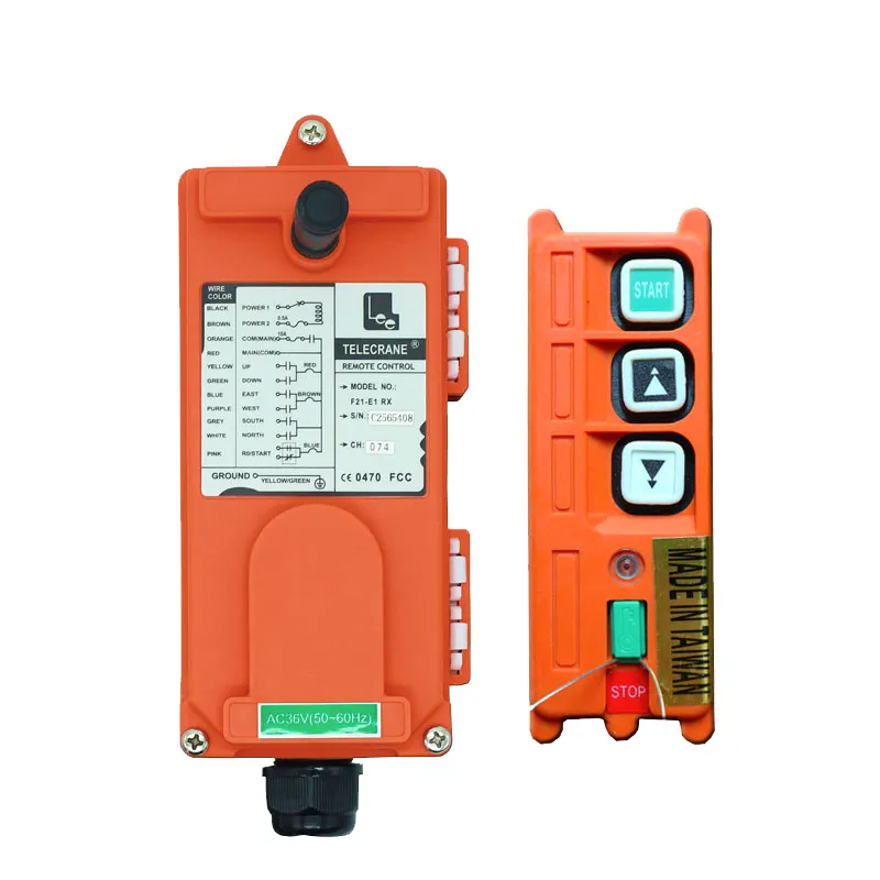 TELECRANE F21-2S-mando a distancia Industrial inalámbrico con 2 botones, para grúa, camión, cabrestante, plataforma de perforación, gran receptor, Taiwán