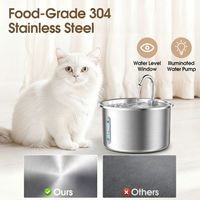Tempat Minum Otomatis Anjing Kucing OEM 3L Stainless Steel Ramah Lingkungan, Desain Minimalis, Untuk Penggunaan Dalam Ruangan, Sistem Plug-in