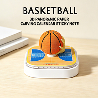 Calendrier 2026 en papier et bois, 365 jours, bloc-notes 3D en forme de maison de basket-ball, bloc-notes mémo 3D, art populaire sculpté, Noël, Nouvel An, papier