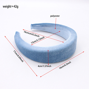 All'ingrosso cerchietto in tessuto di velluto <span class=keywords><strong>spugna</strong></span> spessa imbottita fascia <span class=keywords><strong>per</strong></span> <span class=keywords><strong>capelli</strong></span> in tinta unita ampia <span class=keywords><strong>per</strong></span> le donne ragazza decorazione dei <span class=keywords><strong>capelli</strong></span> - Product Image 4