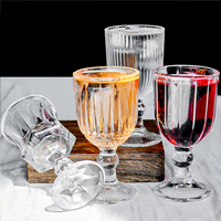 Verre à jus soufflé à la main de style vintage européen, gobelet court en verre pour aliments, coupe à vin rouge, vente en gros
