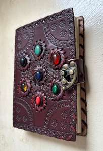 สมุดปกหนังสไตล์คลาสสิกงานทำจากอาเกตที่สวยงามและออกแบบได้ตามต้องการลายนูนหินตกแต่งลวดลายต่างๆสำหรับของขวัญ - Product Image 3