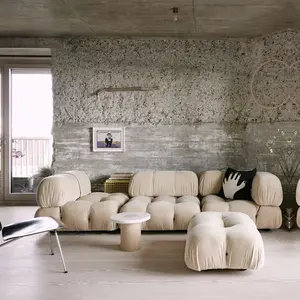 Prodotti caldi mobili da soggiorno divano in velluto a forma di zucca bianca set mobili divano mario bellini