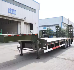 White large Heavy-Duty Articulated Low-<b>Bed</b> Semi-Trailer Commercial <b>Truck</b> Trailers Product - Product Image 4