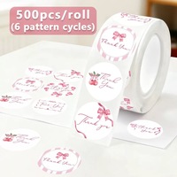 Rouleaux d'étiquettes adhésives personnalisées résistantes aux rayures, aux couleurs vives, pour l'emballage de cadeaux, étiquettes de remerciement