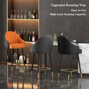 Chaises de bar haut de gamme avec dossier, tabourets de luxe élégants à hauteur réglable pour comptoir de bar, chaises de bar pivotantes élégantes - Product Image 4