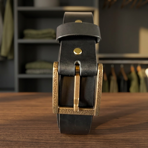 BS INTERNATIONAL <b>Men's</b> Accessories Genuine Leather Belts Reversible Pin Buckle Square Shape Steel Buckle Vintage Style - Product Image 1