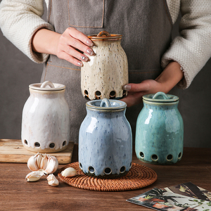 Small Size Custom Color Reactive Glaze Ceramic Kitchen Jar Set Storage Bottles Jars Porcelain