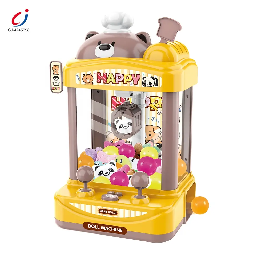 Chengji claw grabber toy electric dolls catcher play set kids home clip doll game mini claw machine with music and light