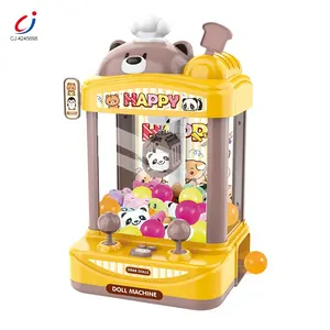 Chengji garra garra garra brinquedo elétrico bonecas jogo conjunto crianças casa clipe boneca jogo mini garra máquina com música e luz