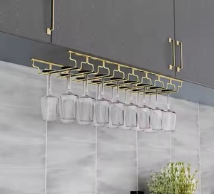Porte-verres à vin moderne et léger <span class=keywords><strong>de</strong></span> luxe en acier inoxydable Porte-verres à vin <span class=keywords><strong>suspendu</strong></span> <span class=keywords><strong>Étagère</strong></span> <span class=keywords><strong>de</strong></span> rangement pour le vin rouge - Product Image 3