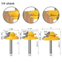 WEIX 45 Fresa de inglete de carburo de tungsteno con vástago de 1/4 de pulgada para tallado de madera, personalizable OEM/ODM, para fresado de uniones, 1 unidad