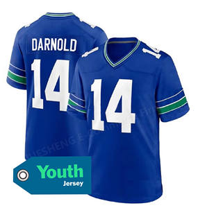 Super Finals 2026 per Giovani e Bambini Seattle 12 Fan 11 Jaxon Smith-Njigba 14 Sam Darnold 10 #   Maglie da Football Americano Cucite Kupp - Product Image 3