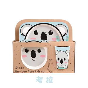 Agregado familiar Comprando Agente De Fibra De Bambu Conjunto de Talheres Infantil Criativo Food Grade Bebê Cartoon Comida Tigela Garfo Colher Conjuntos - Product Image 6