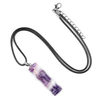 Collier en pierre naturelle avec pendentif en agate sculpté en forme de nœud de bambou, bijou esthétique porte-bonheur et apaisant, vente en gros