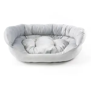 Cama para perros personalizada barata con Etiqueta Privada, cama para gatos de lujo portátil lavable a máquina ultrasuave