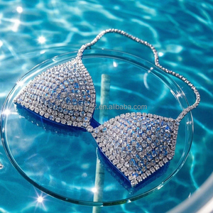 <span class=keywords><strong>Bikini</strong></span> <span class=keywords><strong>di</strong></span> <span class=keywords><strong>Lusso</strong></span> Personalizzato con Strass Integrali ad Asciugatura Rapida e Stampa a Caldo Taglie Forti XL Morbido e Confortevole Reggiseno da Bagno Foderato Lucido - Product Image 2