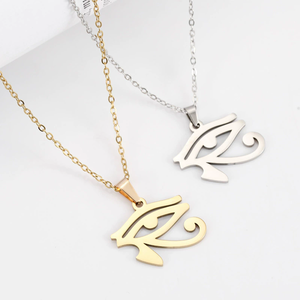 Collares <span class=keywords><strong>Amuleto</strong></span> <span class=keywords><strong>de</strong></span> Acero Inoxidable Vintage con el Santo <span class=keywords><strong>Ojo</strong></span> <span class=keywords><strong>de</strong></span> <span class=keywords><strong>Horus</strong></span> del Antiguo Egipto para Mujeres y Hombres, Joyería con Dije en Color Oro y Acero - Product Image 2