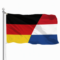 Drapeau personnalisé en polyester 3x5 pieds, drapeau Allemagne Pays-Bas, bannière robuste combinée Allemagne Pays-Bas avec œillets pour jardin et maison