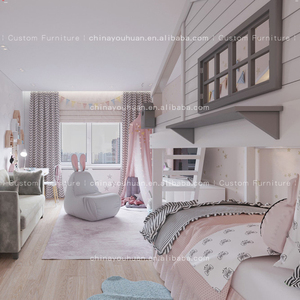 Lit cabane en bois massif pour enfants, lit superposé moderne, lits séparés pour frère et sœur dans les petits appartements, personnalisable - Product Image 4