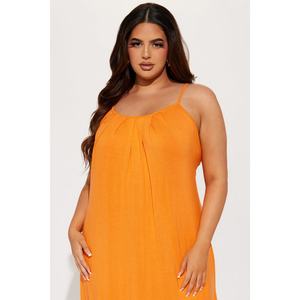 Vestido Midi Casual para Mujer, Estilo Personalizado de Fábrica OEM, Sin Mangas, Tirantes Finos, Bolsillos Laterales, Cierre de Lazo en la Espalda, Alta Elasticidad, Corte Natural - Product Image 6