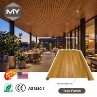 Plaques de plafond extérieures en aluminium à texture bois, imperméables, insonorisées, ignifuges, pour la décoration de toits et de porches, bande linéaire pour plafond