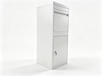 Boîte aux lettres extérieure en métal blanc, autoportante, verrouillable, étanche, antivol, grande capacité, complète