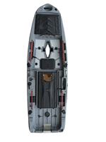 Kayak à pédales Yak Outdoors pour une personne, en HDPE, 2,9 m, sit-on-top, pour la navigation sur les rivières, le surf et la pêche, garantie de 3 ans