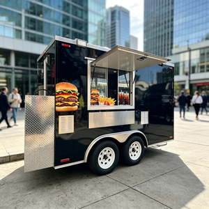 Remorque alimentaire commerciale avec plancha à gaz, friteuse et comptoir pour double cheeseburger, pour centre commercial nord-américain - Product Image 1