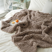 Aceptamos manta de punto de chenilla suave y cómoda de Color sólido personalizado para decoración del hogar de invierno y Manta de oficina SME