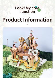 Jeu de construction de maison en bois DIY avec des thèmes de château et de manoir, conçu pour inspirer l'imagination, la créativité et le jeu pratique - Product Image 5