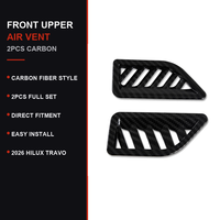 Ensemble de 2 garnitures décoratives pour aérateurs supérieurs avant en fibre de carbone pour tableau de bord Toyota Hilux Travo 2026