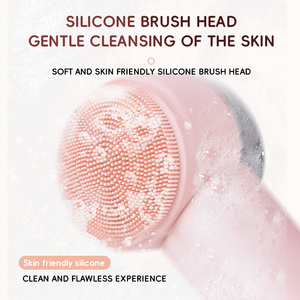 Brosse nettoyante visage électrique en silicone double face portable de qualité supérieure, étanche, avec compresse chaude, personnalisable OEM - Product Image 3