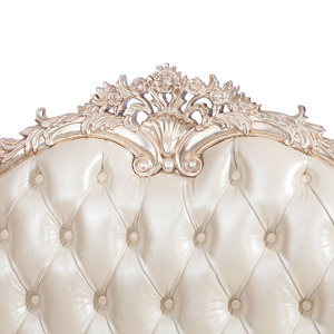 Ensemble de meubles de chambre à coucher de luxe classique haut de gamme, canapé-lit en <span class=keywords><strong>acajou</strong></span>, finition <span class=keywords><strong>feuille</strong></span> d'or, léger, sculpté à la main, revêtement en tissu - Product Image 4