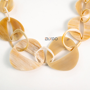Collar de Cadena de 6 Eslabones de Cuerno de Búfalo Natural, Unisex, Moderno, Accesorio de Moda, Regalo, Hecho en Vietnam, BIXGO - Product Image 2