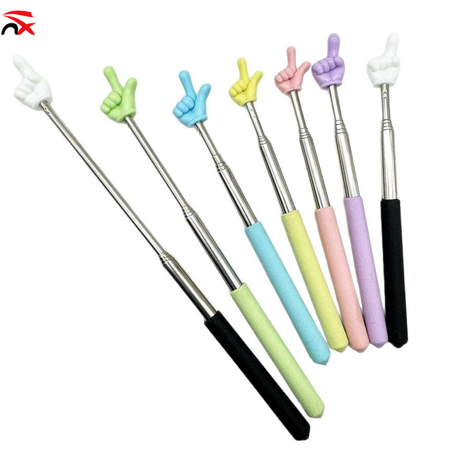 Wholesale Cute Colorful Finger Shaped Extendable Pointer Stick Retractable Teacher Pointer for Classroom and Office