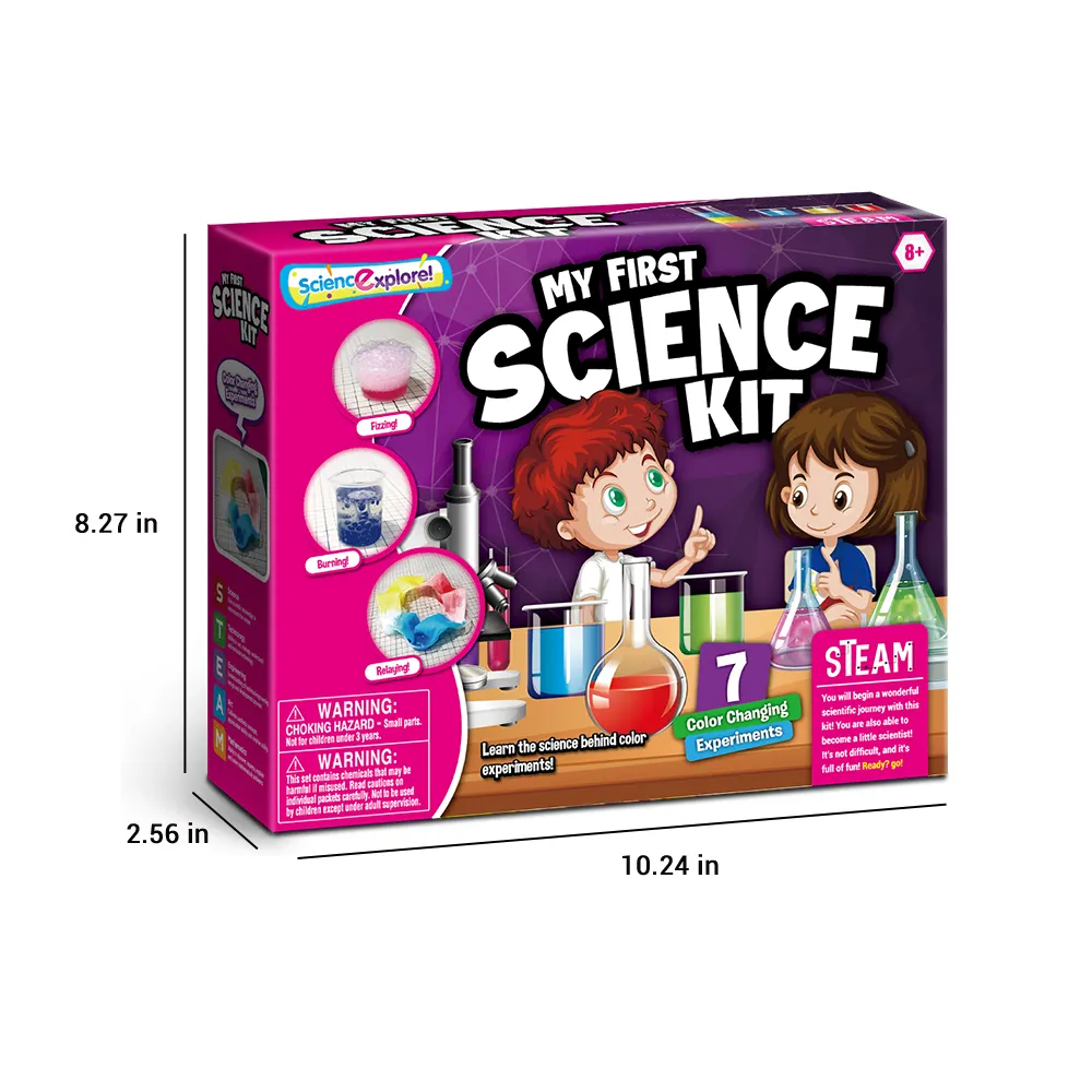핫 세일 색상 변경 화학 실험실 장난감 놀라운 어린이 STEM 장난감 사용자 정의 실험 8 + 어린이를위한 교육 DIY 과학 키트