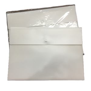 Pochette <span class=keywords><strong>de</strong></span> classement en PVC blanc A4 personnalisée avec pochette pour cartes <span class=keywords><strong>de</strong></span> visite pour l'école et le bureau - Product Image 1