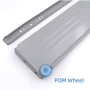 Boîte métallique pour meubles de 118mm Boîte à tiroirs d'épaisseur 1.2mm enduite de poudre Boîte à outils à rouleaux coulissants Rail à rouleaux avec panneau - Product Image 2