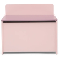 Boîte à jouets en bois pour enfant armoire de rangement enfants coffre à jouets banc de rangement avec couvercle à charnière de sécurité pour salle de jeux chambre salon rose