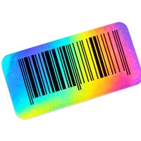 Etiquetas de Seguridad con Código de Barras Holográficas, Pegatinas Iridiscentes de Arcoíris, Etiquetas de Embalaje Personalizadas para Rastrear y Verificar