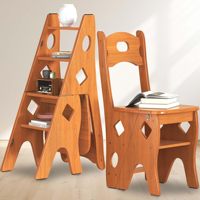 Meubles de salon de chaise d'escalier en bois pliables portables avec support d'affichage d'échelle de bibliothèque pour le décor de stockage de chambre à coucher