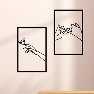 Ligne minimaliste corps féminin en forme de main en métal personnalisé tenture murale Art décor Accent femme suspendu mur signe chambre décoration - Product Image 4