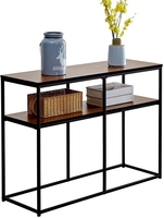 Présentoir d'entrée moderne à 2 étages en bois, table d'angle haute, table d'appoint, meuble de salon minimaliste, table console