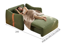 Sofá Cama Eléctrico de Tela Esmerilada, Estilo Nórdico Moderno y Minimalista, Control Remoto Inteligente, Multifuncional, Plegable, Ahorra Espacio