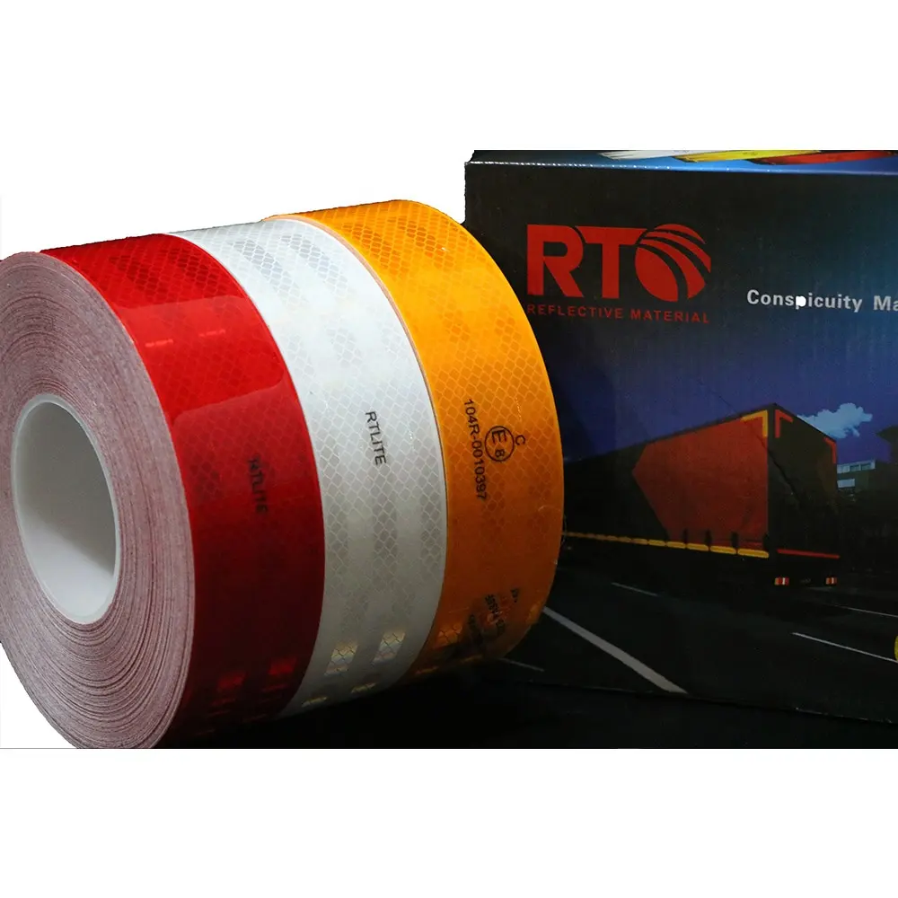 ECE104R PET Traffic Safety Waring Acrílico Reflect Qrange Cinta reflectante retro para camión